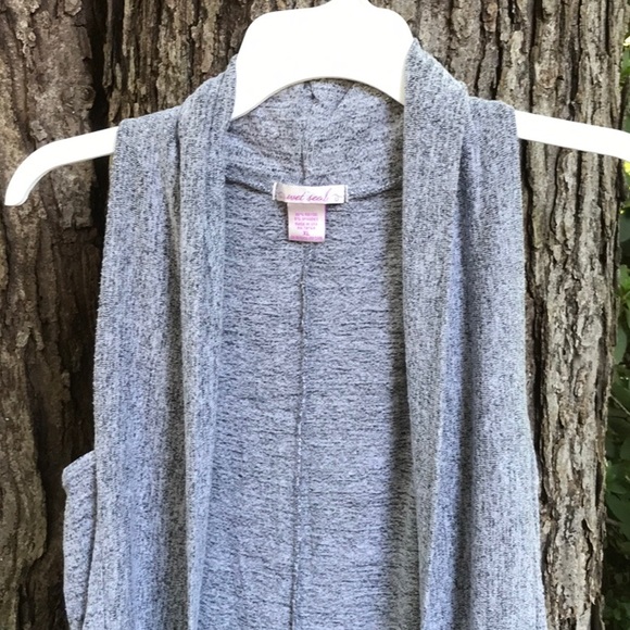 Wet Seal Loose Hanging Heather Gray Sweater Vest Rayon Blend No Buttons XL - Picture 4 of 12